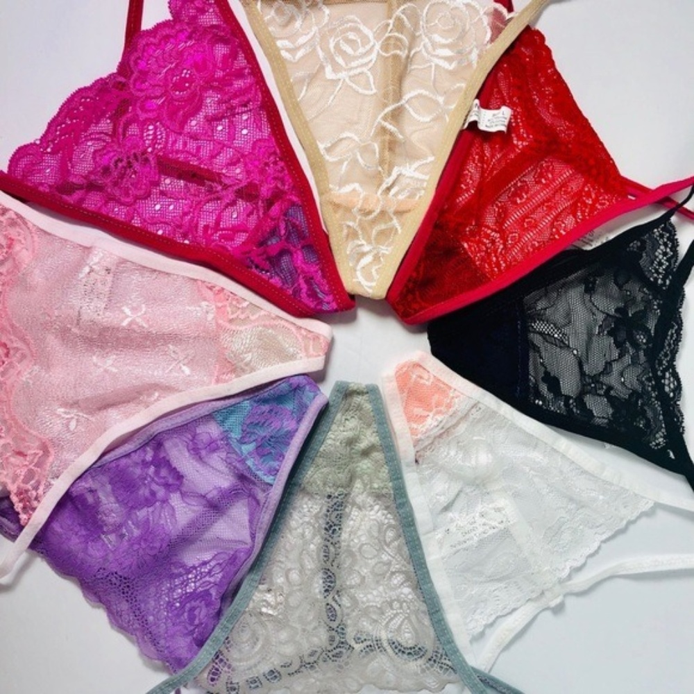 8 Floral, Lace, Transparent G-strings